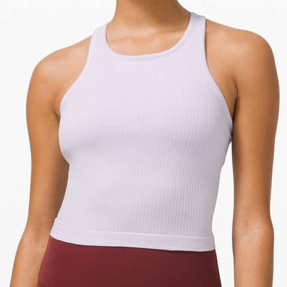 Lululemon Ebb To Street Racerback Crop Tank Top - 12 Lavender Dew